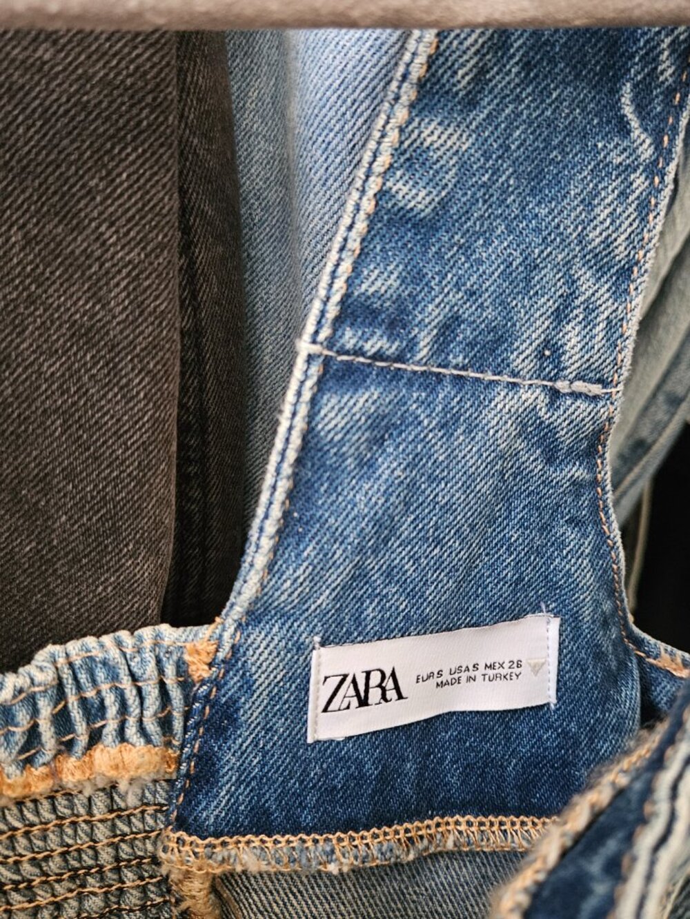 ZARA patchwork denim cropped corset top with buttons - Picture 4 of 4